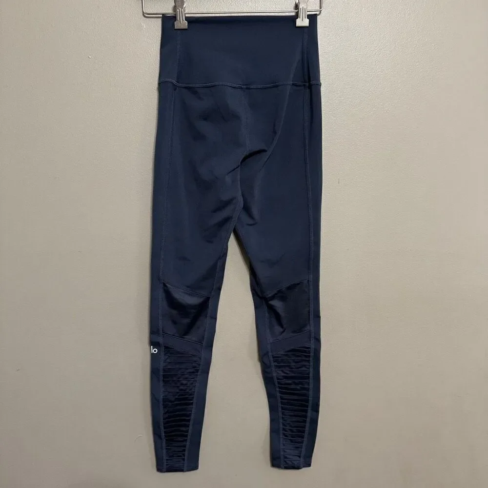 Alo yoga deep navy gray high waisted moto legging size XS